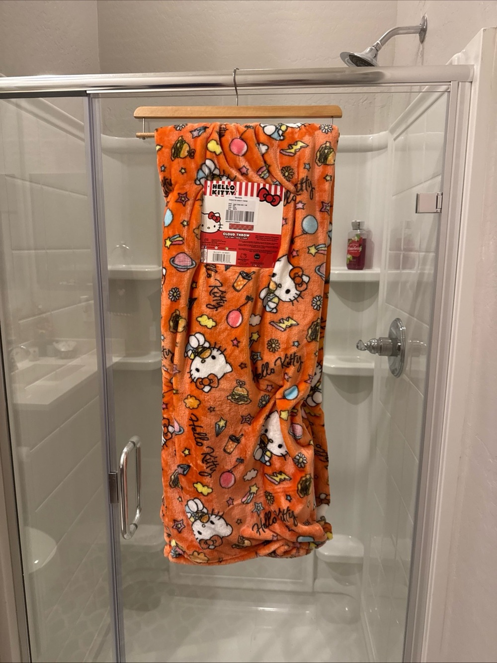 Hello Kitty Orange Plush Throw Blanket